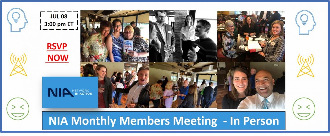 NIA Monthly Members Meeting - July 08 3 to 4.30 PM - In Person Event