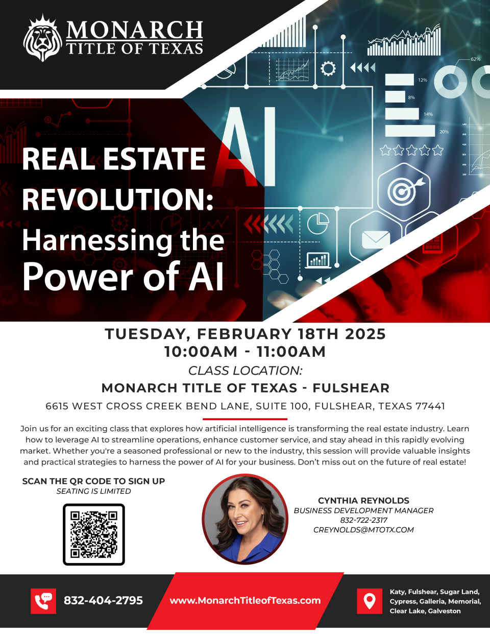 If you would like to harness the power of AI, This class is for you! Hosted by @Cynthia Reynolds-Title Services with Monarch Title