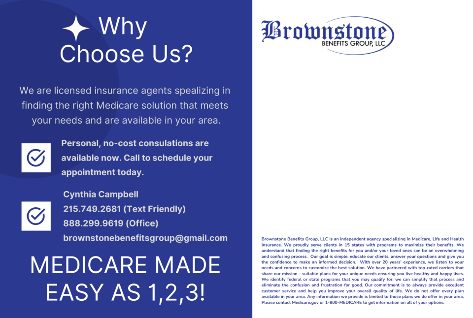 Good day...We want to extend a big thank you to Cynthia from Brownstone Benefits Group for choosing AdsPlusInk.com for their design and printing needs! It was a pleasure working with them on their business cards and postcards. We appreciate their trust in our services and look forward to continuing to support their business. Thank you for being a valued member of our community and our group! Please reach out to Cynthia if needed or have any questions.Thanks and have a great weekend!-Anthony