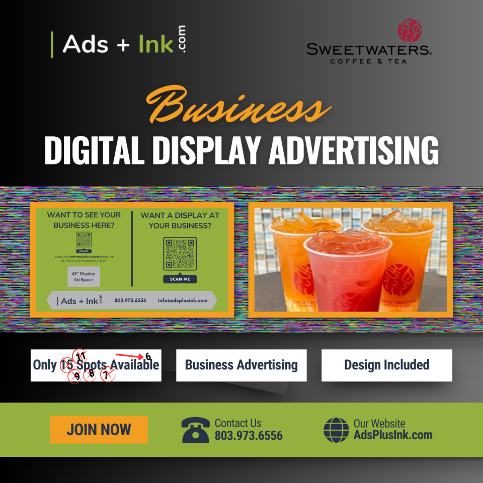 Another business took advantage of our low cost digital display advertising. only SIX spots left...Only $40.00 per month!